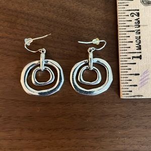 Silver tone geometric earrings